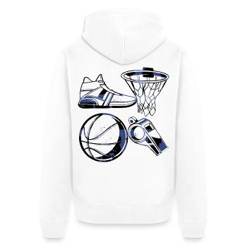 Basketballer - Unisex Premium Organic Zip Hoodie - white - Back - Thijin (182cm)