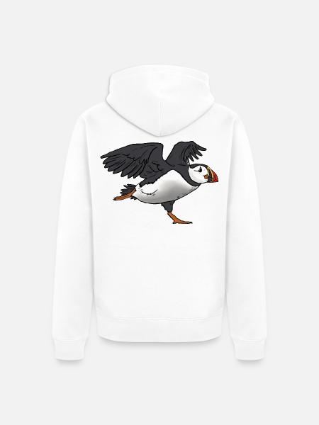 Papageientaucher - Unisex Premium Bio Zip Hoodie - Weiß