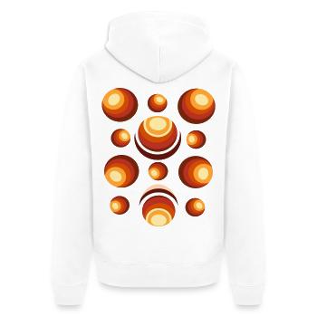 Retro Circle Pattern Croissant des années 70 - Veste à capuche bio Premium Unisexe - blanc - Dos - Thijin (182cm)