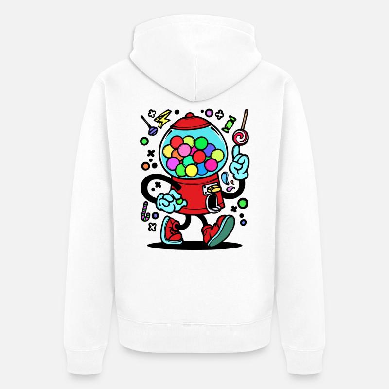 Bonbons Chocolat Délicieux Snacking Dent Sucrée - Veste à capuche bio Premium Unisexe - blanc