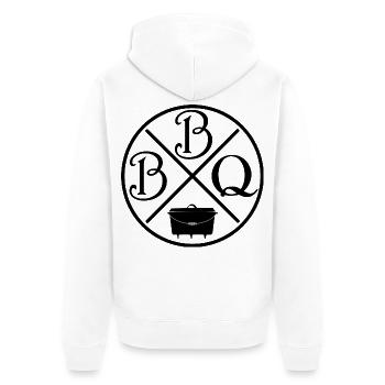 BBQ Dutchoven - Unisex Premium Bio Zip Hoodie - Weiß - Hinten - Thijin (182cm)