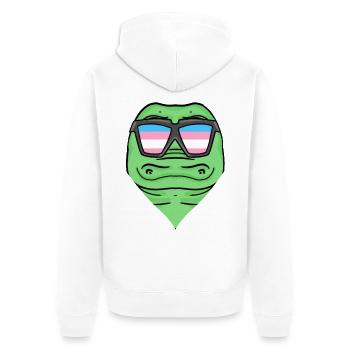 Transgender Transsexuell Krokodil Geschenk - Unisex Premium Bio Zip Hoodie - Weiß - Hinten - Thijin (182cm)