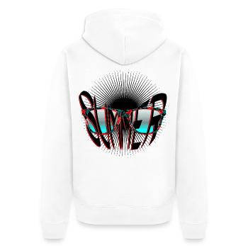 Sonne und Sommer Sonnenbrille - Unisex Premium Bio Zip Hoodie - Weiß - Hinten - Thijin (182cm)