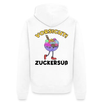 Süßigkeiten Naschen Nachspeise Statement Eis - Unisex Premium Bio Zip Hoodie - Weiß - Hinten - Thijin (182cm)