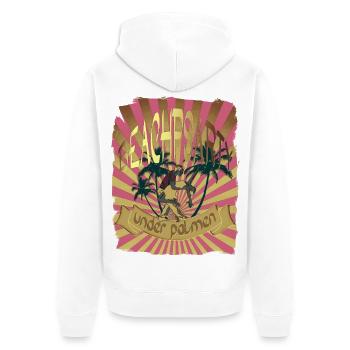 Beachparty unter Palmen tanzen - Unisex Premium Bio Zip Hoodie - Weiß - Hinten - Thijin (182cm)