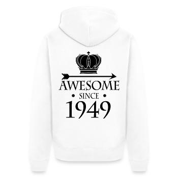 Né en 1949 - Fantastique depuis 1949 - Veste à capuche bio Premium Unisexe - blanc - Dos - Thijin (182cm)