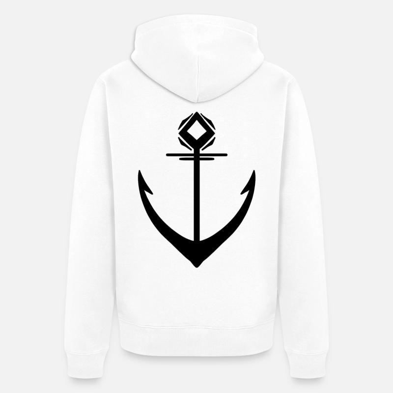 Ancre Noire - Veste à capuche bio Premium Unisexe - blanc