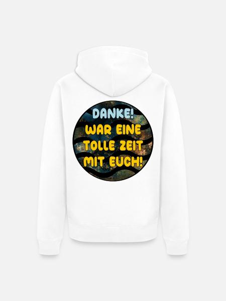 Abschiedsgeschenke Team DANKE TOLLE ZEIT MIT EUCH - Unisex Premium Bio Zip Hoodie - Weiß