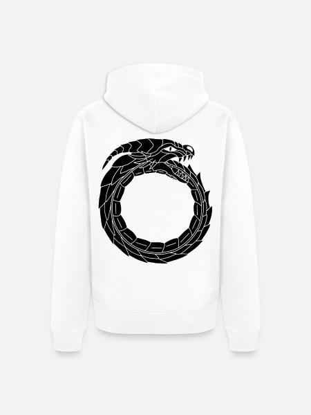 Devouring Black Dragon - Unisex Premium Organic Zip Hoodie - white