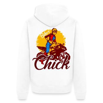 Anime Biker Biker Moto MotoCycliste Chick - Veste à capuche bio Premium Unisexe - blanc - Dos - Thijin (182cm)