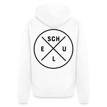 Schule - Unisex Premium Bio Zip Hoodie - Weiß - Hinten - Thijin (182cm)