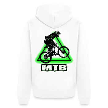 MTB Bike - Unisex Premium Bio Zip Hoodie - Weiß - Hinten - Thijin (182cm)