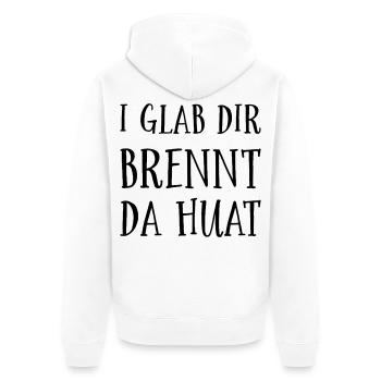 Lustige Sprichwörter aus Bayern - Unisex Premium Bio Zip Hoodie - Weiß - Hinten - Thijin (182cm)