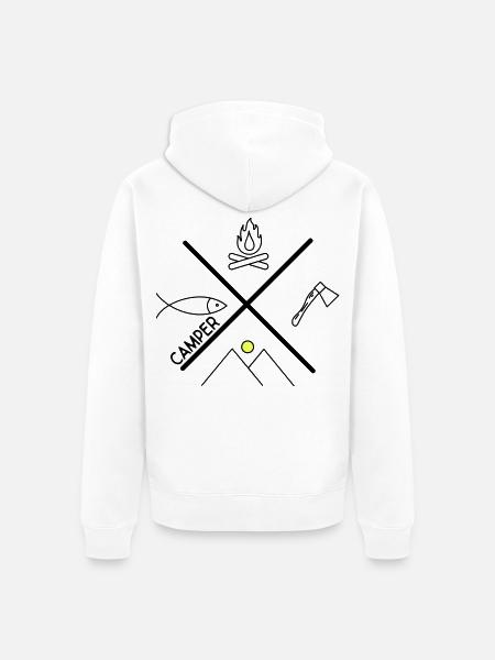 Fun design for campers - Unisex Premium Organic Zip Hoodie - white