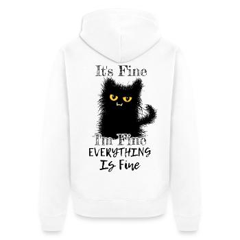 Je vais bien Tout va bien Wuschelige Chat - Veste à capuche bio Premium Unisexe - blanc - Dos - Thijin (182cm)