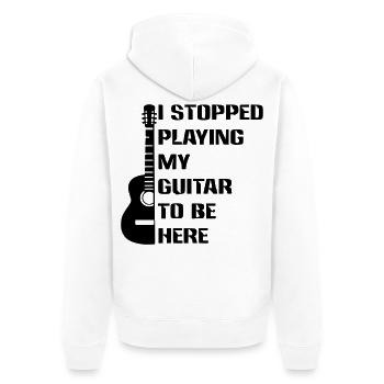 J’ai arrêté de jouer de la guitare pour être ici # - Veste à capuche bio Premium Unisexe - blanc - Dos - Thijin (182cm)