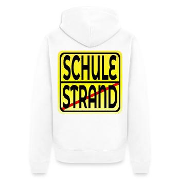 Ferienende Schulanfang - Unisex Premium Bio Zip Hoodie - Weiß - Hinten - Thijin (182cm)