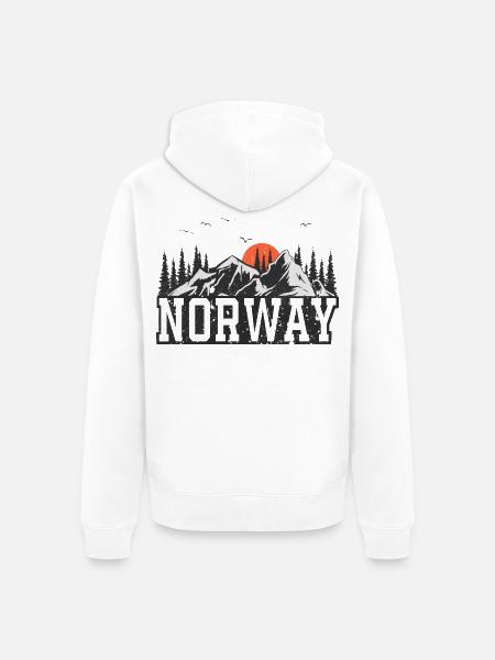 Norway - Unisex Premium Organic Zip Hoodie - white