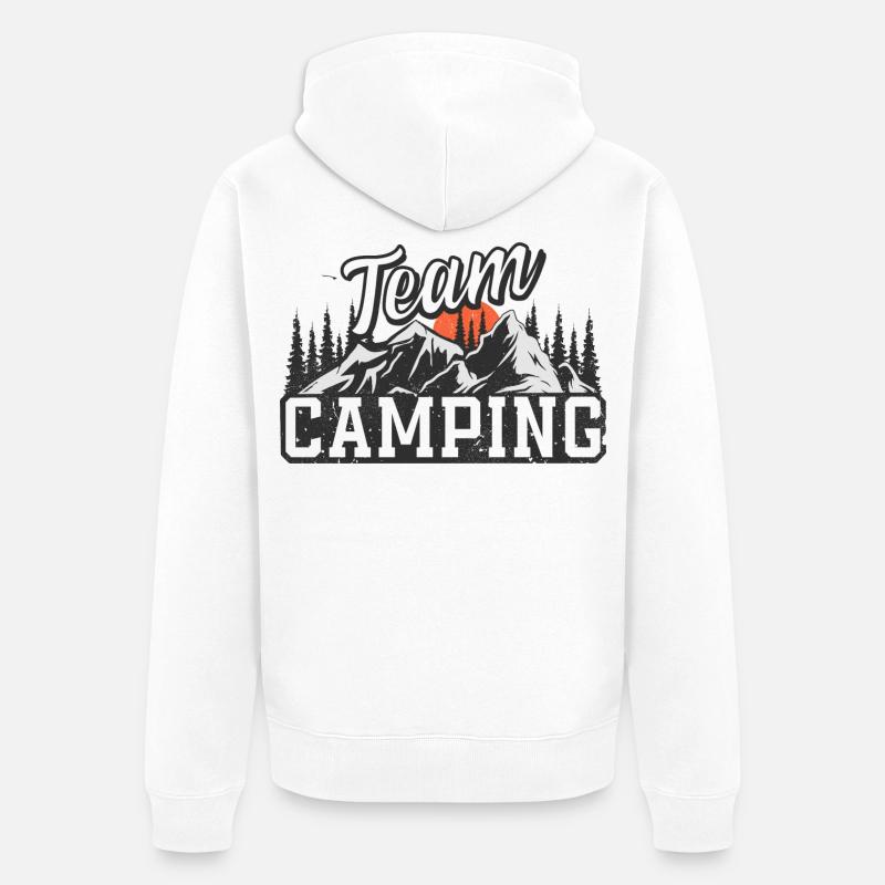 Équipe Camping - Veste à capuche bio Premium Unisexe - blanc