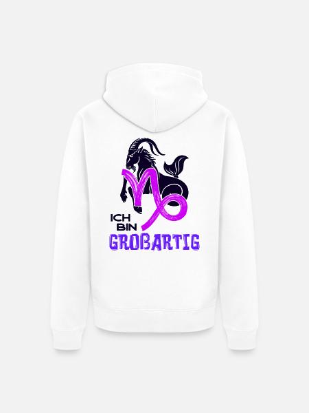 Astrologie Steinbock Tierkreiszeichen Statement - Unisex Premium Bio Zip Hoodie - Weiß