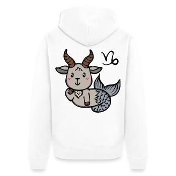 Astronomie Sternbild Horoskop Steinbock Tierkreis - Unisex Premium Bio Zip Hoodie - Weiß - Hinten - Thijin (182cm)