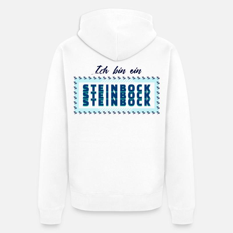 Tierkreiszeichen Steinbock Statement Horoskop - Unisex Premium Bio Zip Hoodie - Weiß