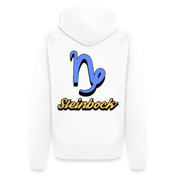 Tierkreiszeichen Horoskop Spruch Steinbock Himmel - Unisex Premium Bio Zip Hoodie - Weiß - Hinten - Thijin (182cm)
