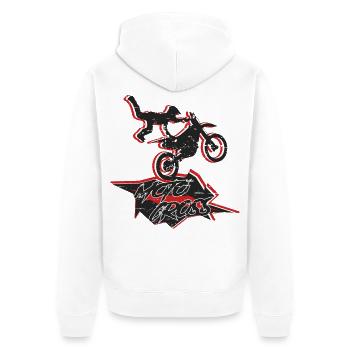Cascadeur de motocross - Veste à capuche bio Premium Unisexe - blanc - Dos - Thijin (182cm)