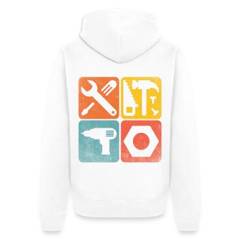 Tools - Unisex Premium Organic Zip Hoodie - white - Back - Thijin (182cm)