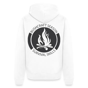 bushcraft campfire icon graphic logo icon - Unisex Premium Organic Zip Hoodie - white - Back - Thijin (182cm)