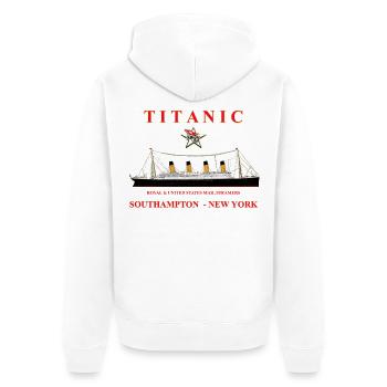 TITANIC CREATION Louis RUNEMBERG © Adagp - Unisex Premium Organic Zip Hoodie - white - Back - Thijin (182cm)