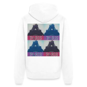 paris eiffel - Unisex Premium Bio Zip Hoodie - Weiß - Hinten - Thijin (182cm)