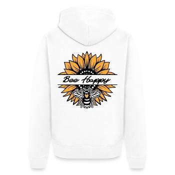 Sunflower - Bee happy - Veste à capuche bio Premium Unisexe - blanc - Dos - Thijin (182cm)