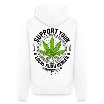 Kiffen - Legalize it - 420 - Weed Hanf & Cannabis - Unisex Premium Bio Zip Hoodie - Weiß - Hinten - Thijin (182cm)