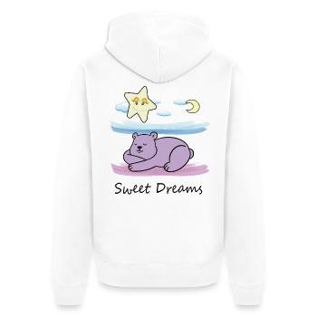 Cute teddy bear - Unisex Premium Organic Zip Hoodie - white - Back - Thijin (182cm)