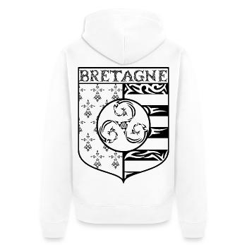 Bretagne Blason Gwenn Ha Du Tribal Triskèle - Veste à capuche bio Premium Unisexe - blanc - Dos - Thijin (182cm)