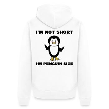 Cool Animal Sweet Penguin Humorous Statement Bird - Unisex Premium Organic Zip Hoodie - white - Back - Thijin (182cm)