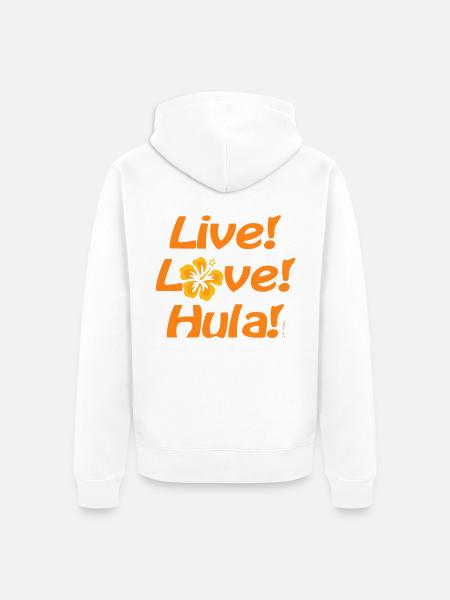 Live Love Hula 2 - Unisex Premium Bio Zip Hoodie - Weiß