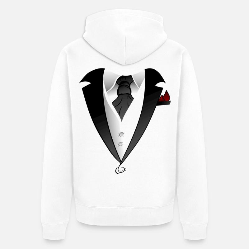 Costume avec veste cravate design - Veste à capuche bio Premium Unisexe - blanc