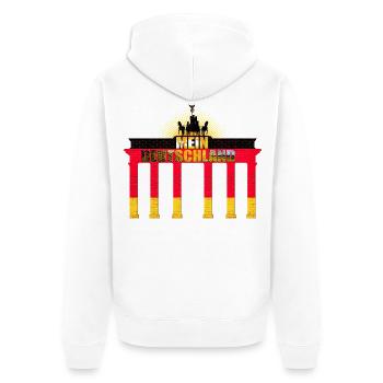 Allemagne Porte de Brandebourg Or Rouge Noir - Veste à capuche bio Premium Unisexe - blanc - Dos - Thijin (182cm)