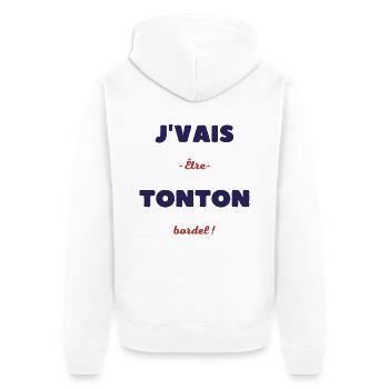 Je vais être tonton bordel - Veste à capuche bio Premium Unisexe - blanc - Dos - Thijin (182cm)