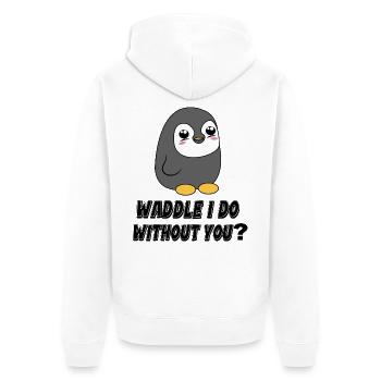 Cold Bird Statement Animal Penguin South Pole - Unisex Premium Organic Zip Hoodie - white - Back - Thijin (182cm)