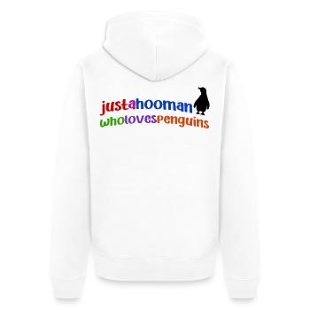 Penguin Cool Statement Animal South Pole Bird - Unisex Premium Organic Zip Hoodie - white - Back - Thijin (182cm)