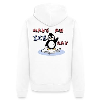 Cool Cold Sweet Penguin Déclaration Oiseau de glace Animal - Veste à capuche bio Premium Unisexe - blanc - Dos - Thijin (182cm)