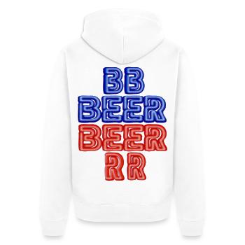 BIER - Unisex Premium Bio Zip Hoodie - Weiß - Hinten - Thijin (182cm)
