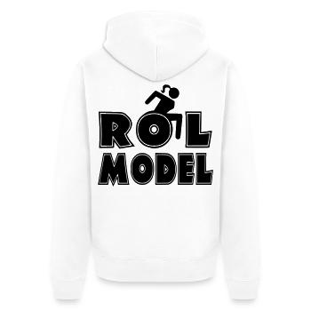 Jeder Rollstuhlfahrer ist ein Vorbild * - Unisex Premium Bio Zip Hoodie - Weiß - Hinten - Thijin (182cm)
