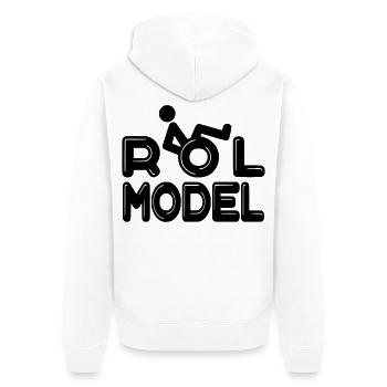 Chaque personne en fauteuil roulant est un modèle # - Veste à capuche bio Premium Unisexe - blanc - Dos - Thijin (182cm)