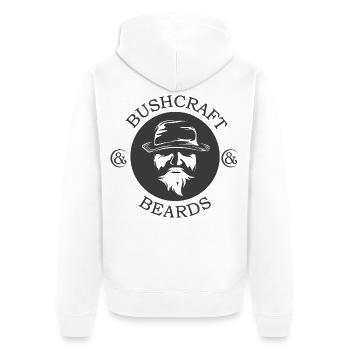 bushcraft beard beards symbol forest person forest nature - Unisex Premium Organic Zip Hoodie - white - Back - Thijin (182cm)