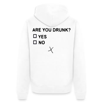 ARE YOU DRUNK? - Unisex Premium Organic Zip Hoodie - white - Back - Thijin (182cm)