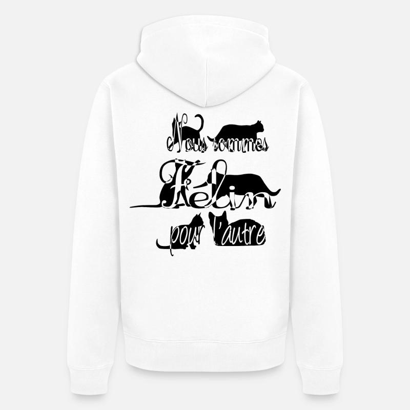 Chat - Veste à capuche bio Premium Unisexe - blanc